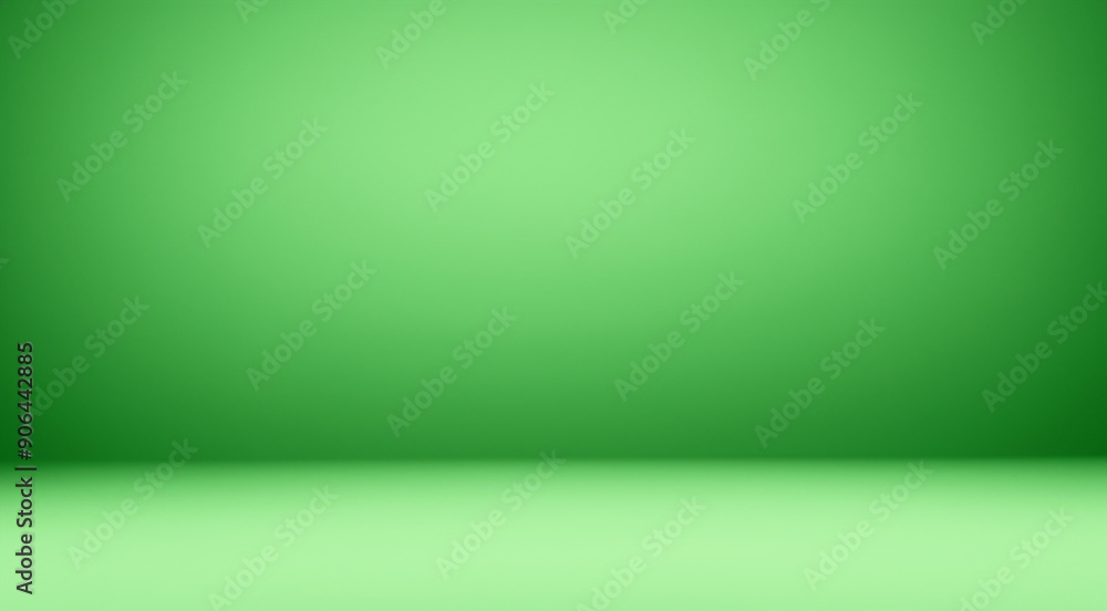 empty room with green screen