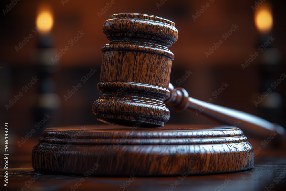 Clean and modern image of a simple gavel resting on a sleek, polished auction block, Clean and modern image of a simple gavel resting on a sleek, polished auction block,