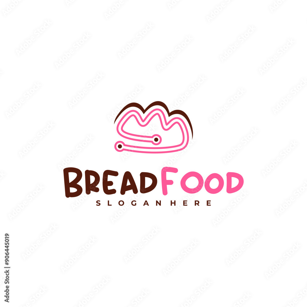 Fototapeta premium Bread tech logo vector template, Creative tech bread logo design concepts