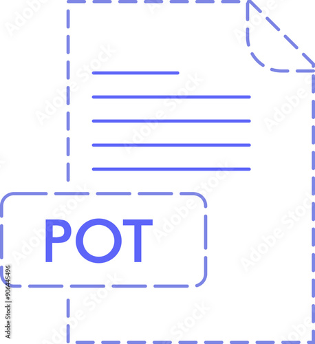 POT File format icon rounded outline