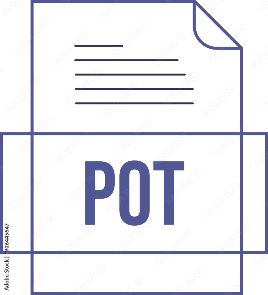 POT File icon crisp thick outline sharp corners POT File icon crisp thick outline sharp corners