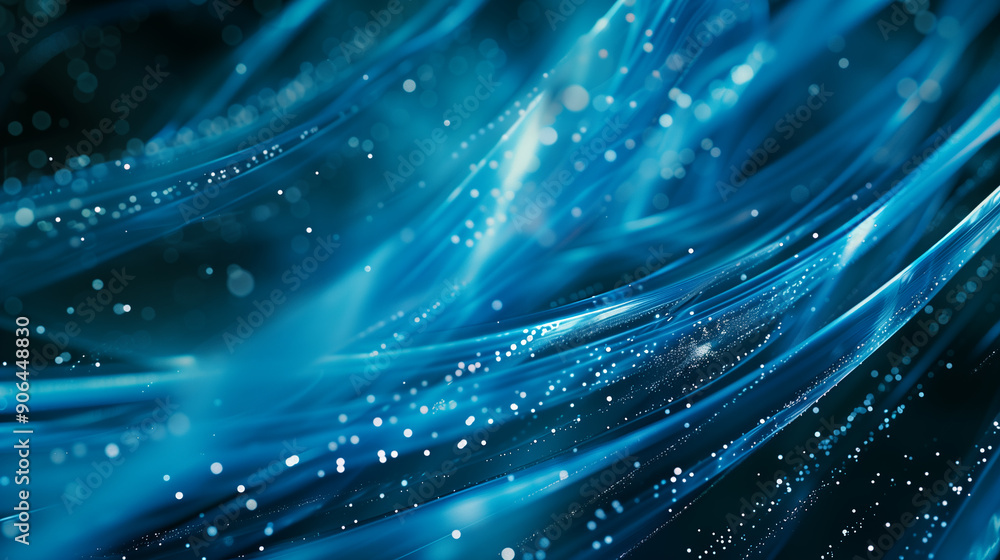 Fototapeta premium A blue and white image with a lot of small dots. The image has a dreamy, ethereal quality to it