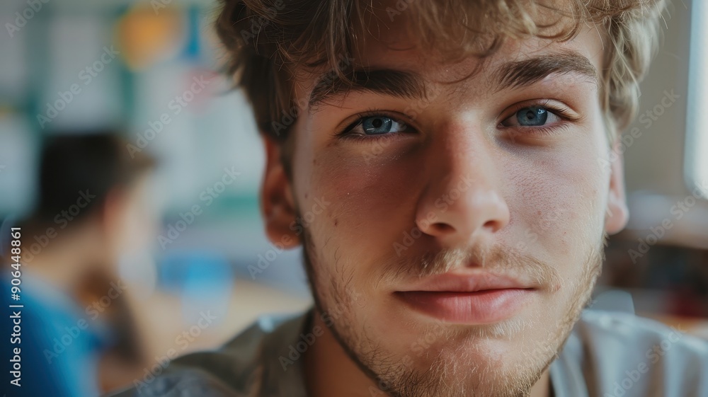 A close-up portrait of a young Belgian male teacher A close-up portrait of a young Belgian male teacher
