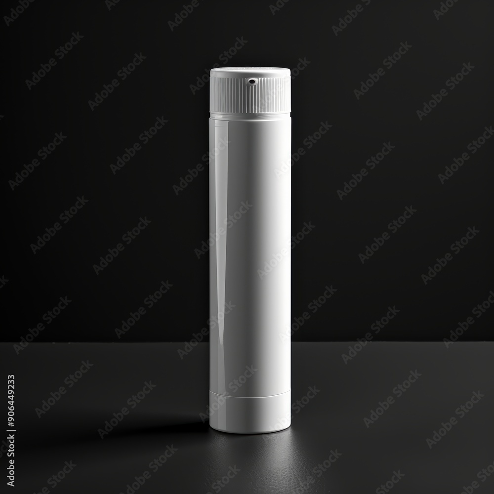 White Plastic Bottle Mockup on Black Background White Plastic Bottle Mockup on Black Background