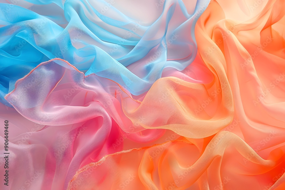 Vibrant Flow of Colorful Silks in Soft Drapes Vibrant Flow of Colorful Silks in Soft Drapes