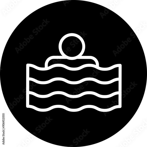 Drowning Vector Line White Circle Black