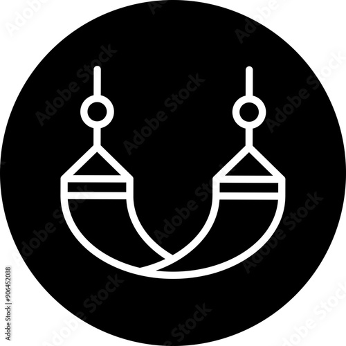 Hammock Vector Line White Circle Black