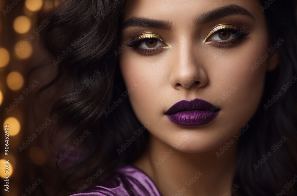 Spectacular makeup in purple and burgundy tones that perfectly highlight the eyes and create a stylish look Spectacular makeup in purple and burgundy tones that perfectly highlight the eyes and create a stylish look