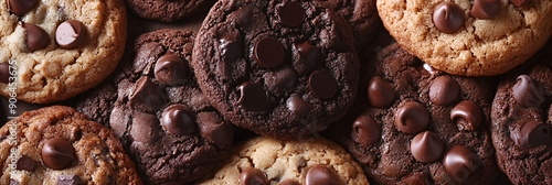 chocolate cookies with chocolate pieces photo