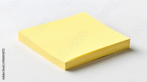 Office memo paper note with adhesive tape, isolated on a blank white background photo