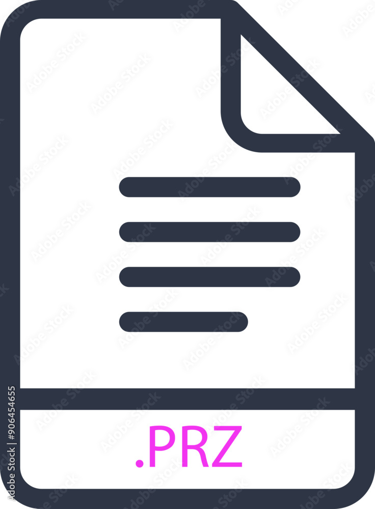 PRZ File minimal icon with symbol PRZ File minimal icon with symbol