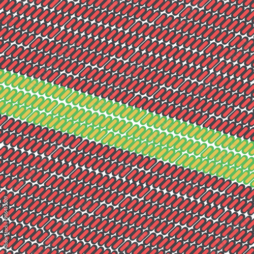 Patterns in the form of round buttons or imitation of biological plant cells.