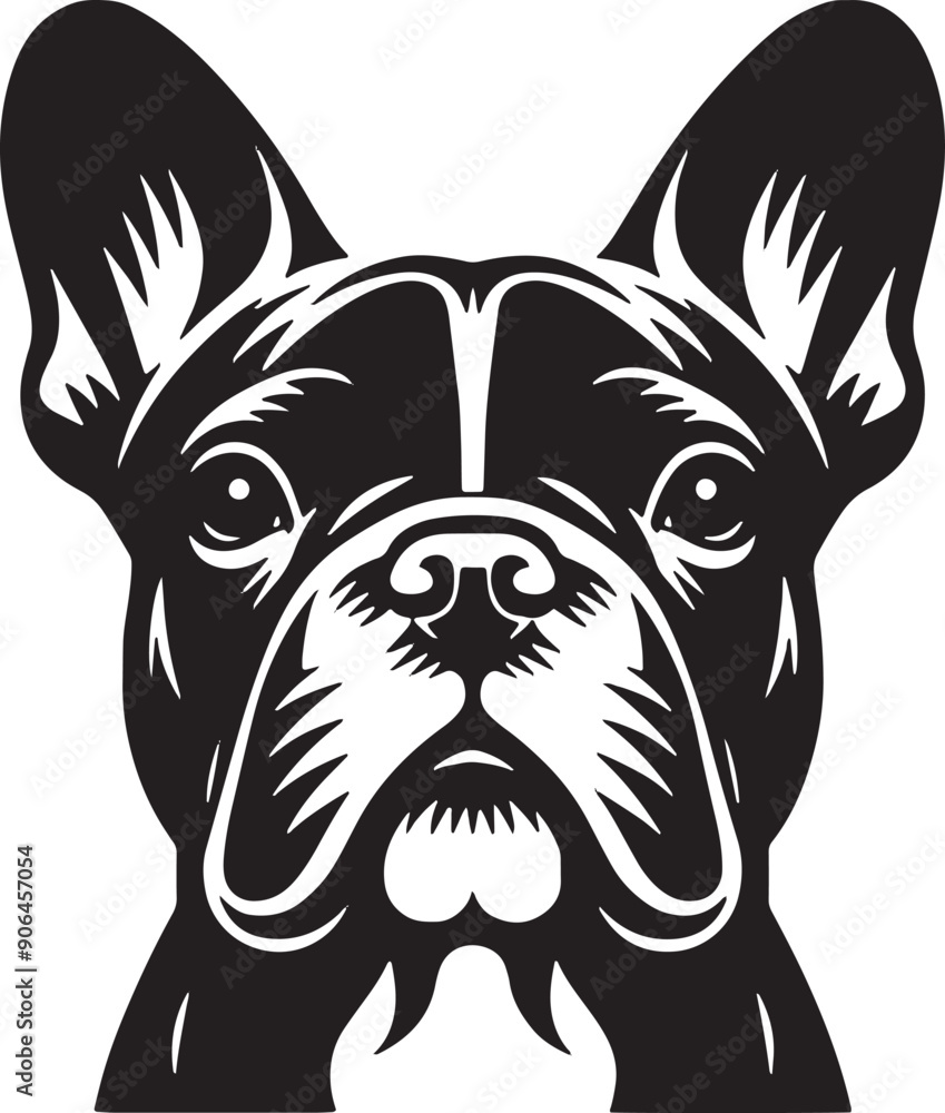 Obraz premium French Bulldog Face Stylized Vector