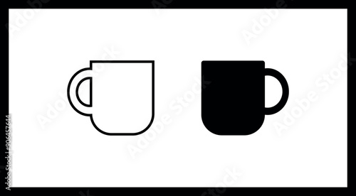 coffee cup icon set. cup a coffee icon vector.