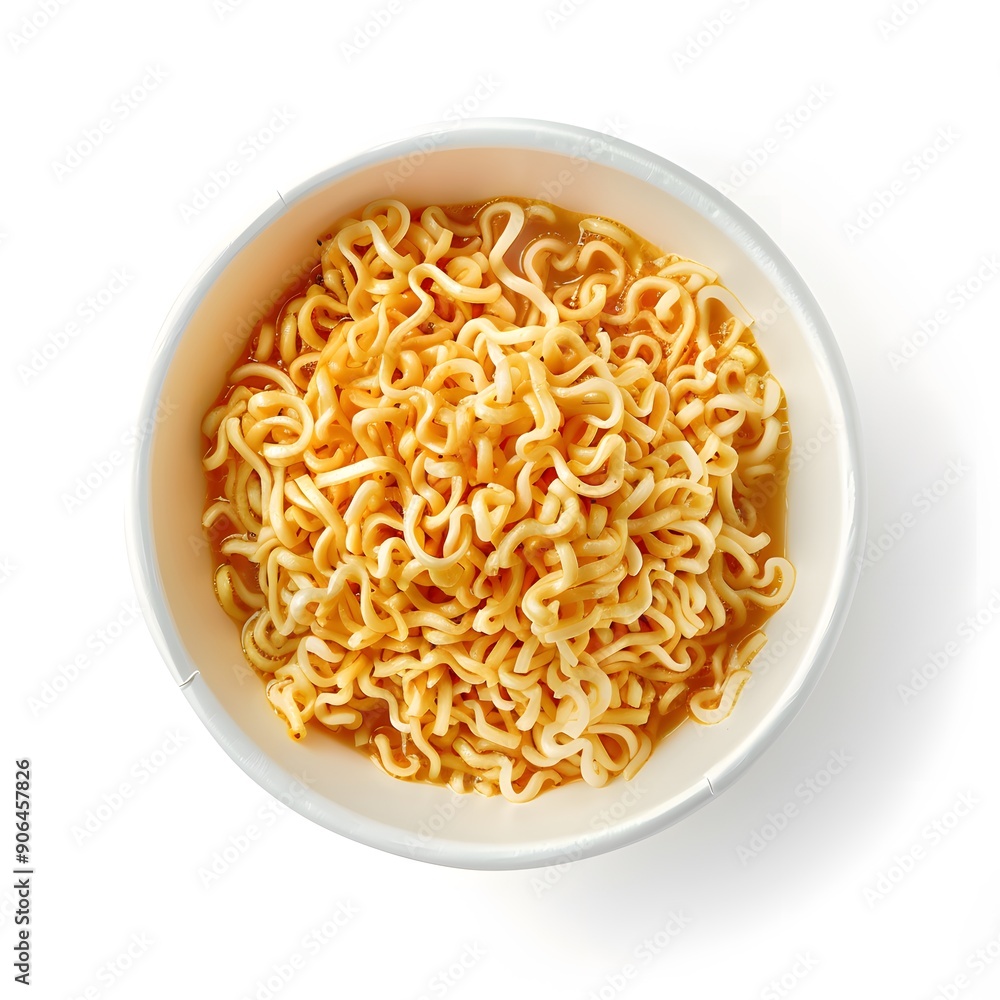 Bowl of Instant Ramen Noodles with Broth Bowl of Instant Ramen Noodles with Broth