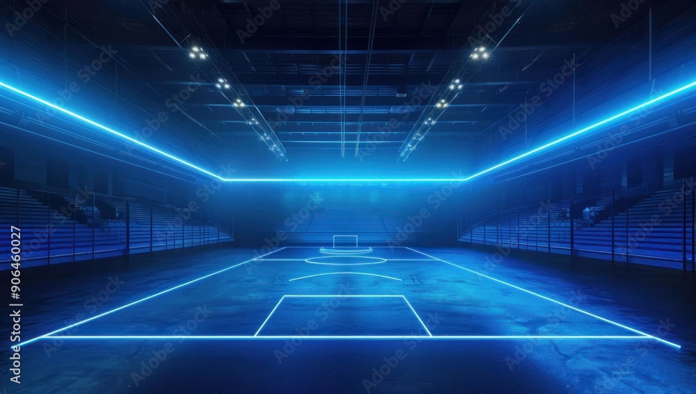 Neon Blue Indoor Sports Arena Neon Blue Indoor Sports Arena
