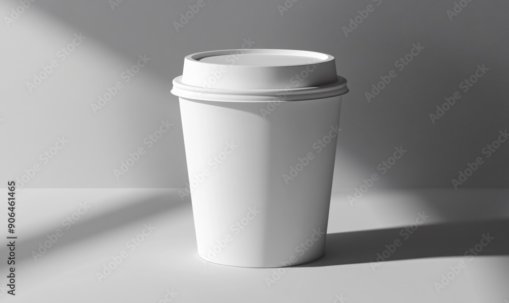 A simple and stylish white coffee cup mockup, ready for you to add your unique design, logo, or text, making it perfect for marketing and branding presentations A simple and stylish white coffee cup mockup, ready for you to add your unique design, logo, or text, making it perfect for marketing and branding presentations