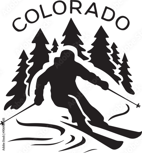 Colorado Landscape Silhouette Vector