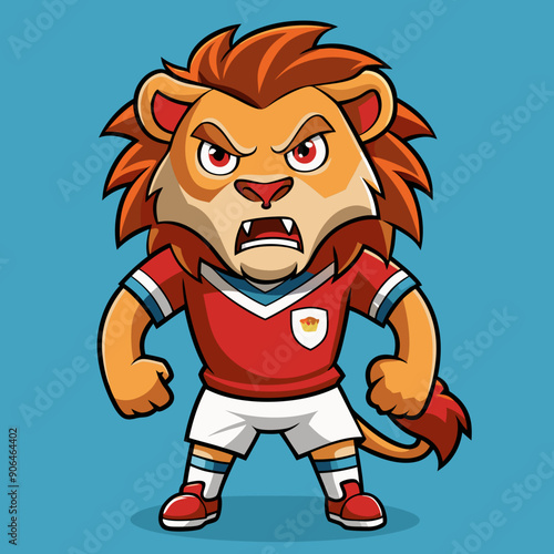 cartoon lion sport football soccer mascot