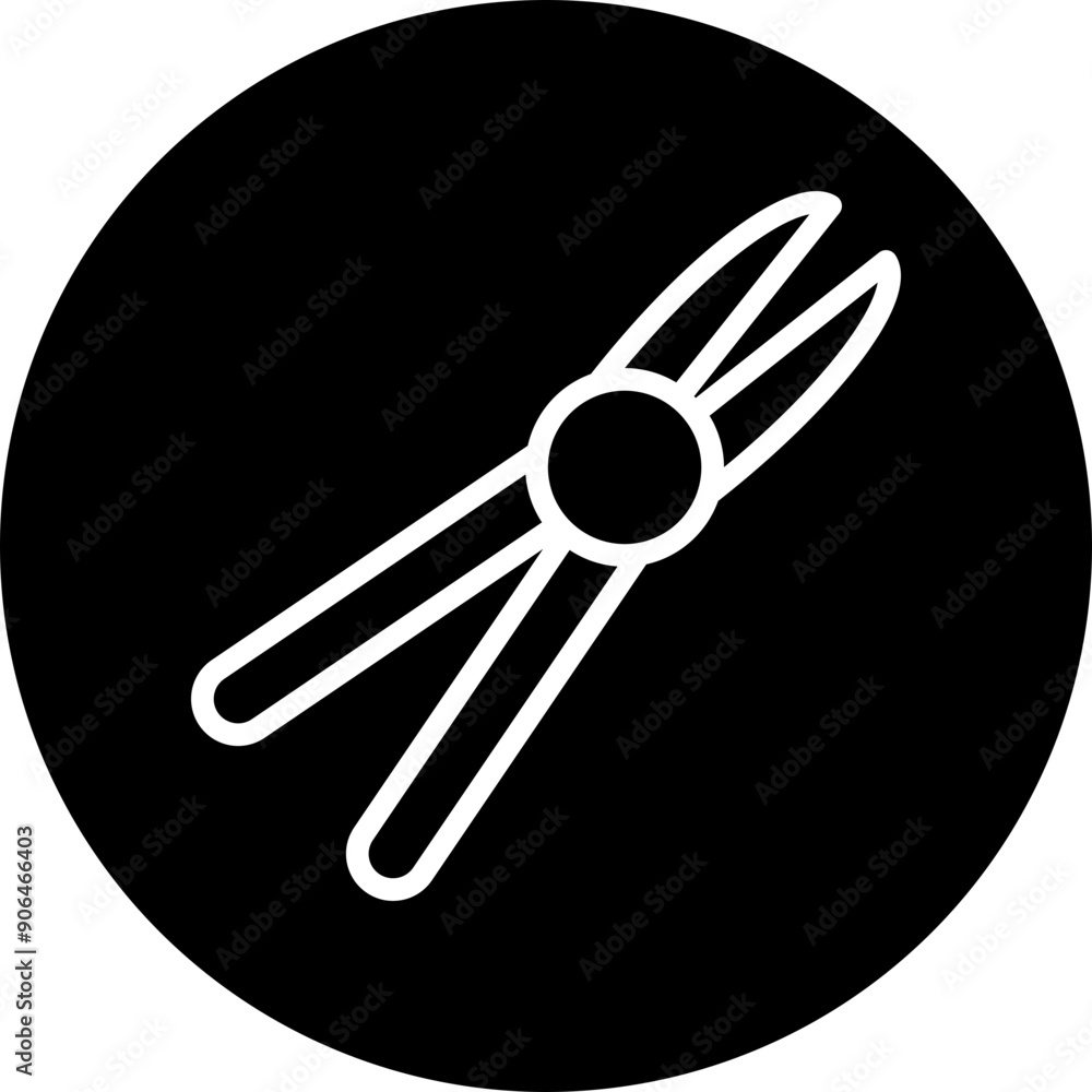 Jewelry Pliers Vector Line White Circle Black Jewelry Pliers Vector Line White Circle Black