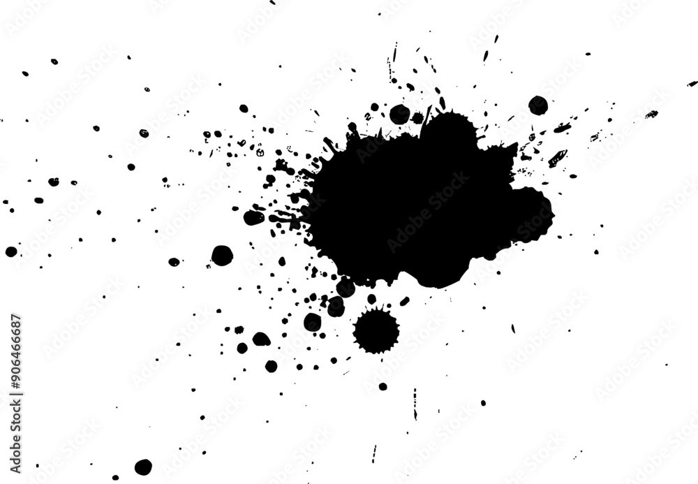 black ink dropped splash splatter on white background black ink dropped splash splatter on white background