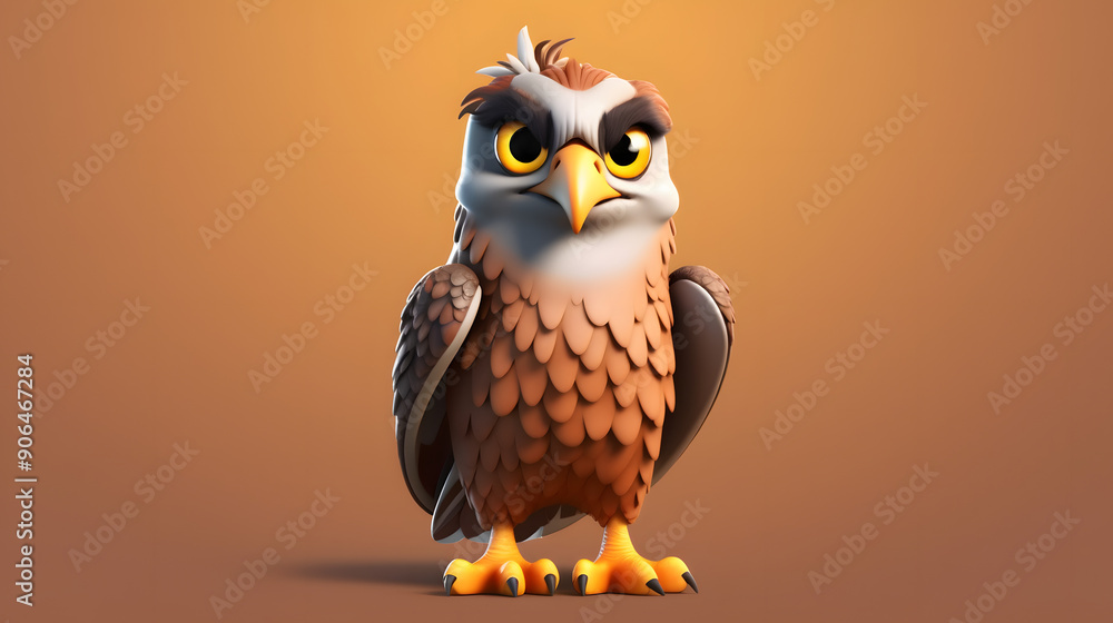 Obraz premium Hawk 3d cartoon style