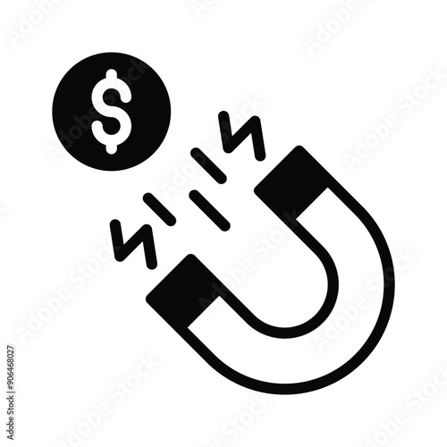 Attract money with this flat icon representing financial success and prosperity