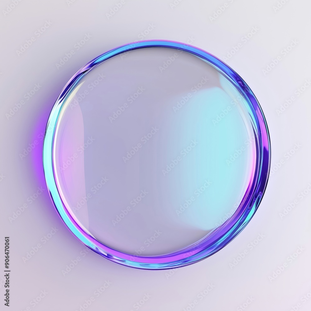 Fototapeta premium Vibrant Glossy Circle with Reflective Surface