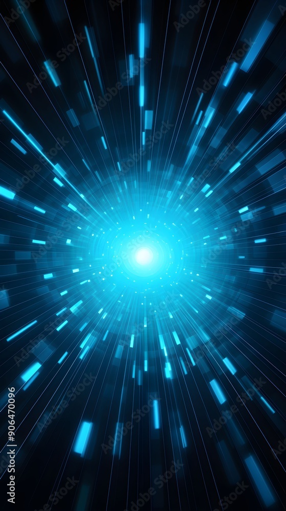 Fototapeta premium Technology circle neon glowing abstract graphic poster background