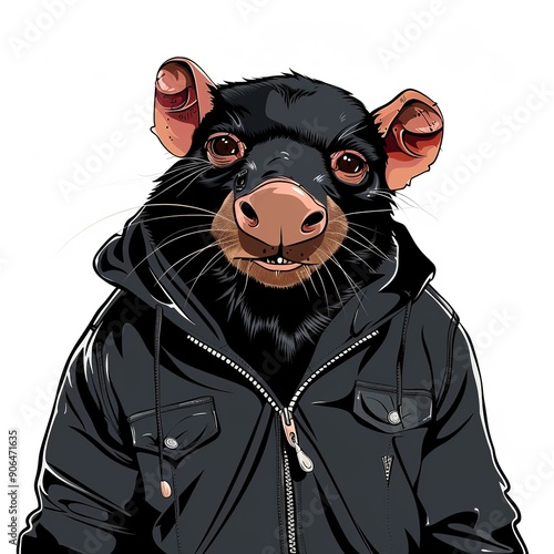 Tasmanian Devil Y2K Fashion animal fashion cartoon isolated whitebackground 16:9 photo