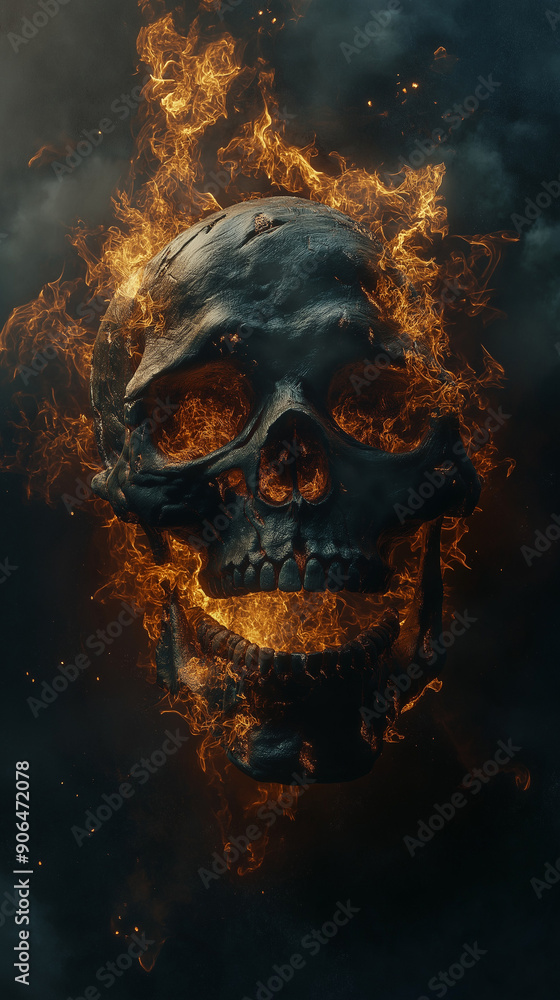 portrait of a person with a skull portrait of a person with a skull