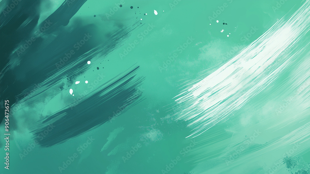 Green Abstract Brush Strokes