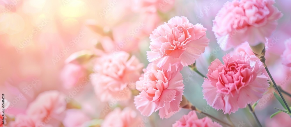 Delicate Pink Carnations in a Garden Delicate Pink Carnations in a Garden