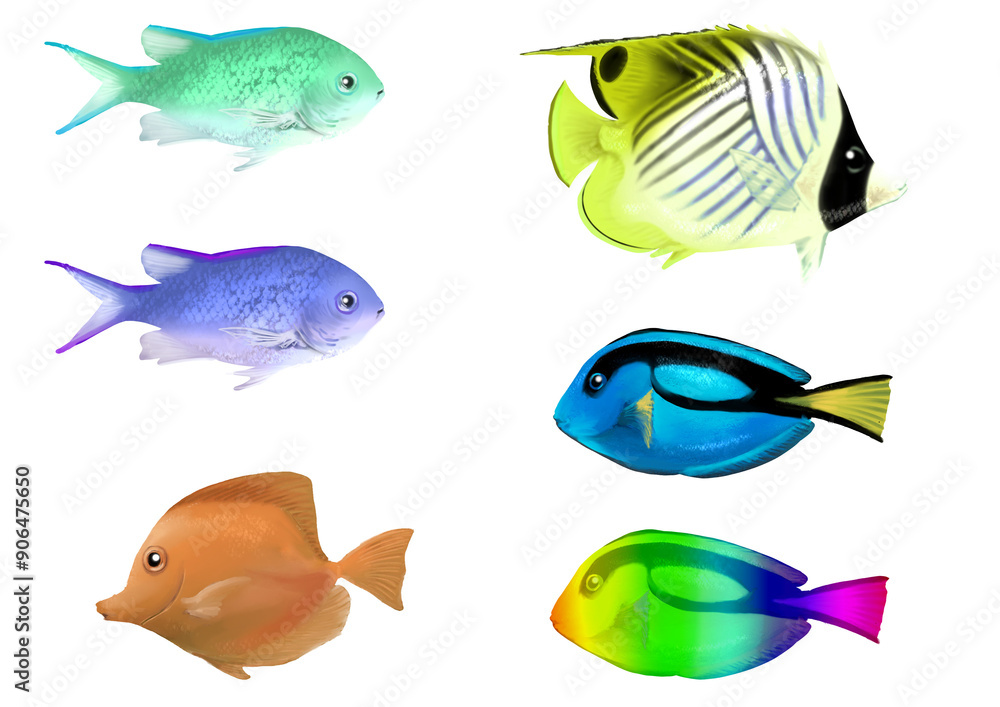 Naklejka premium 魚のイラストセット