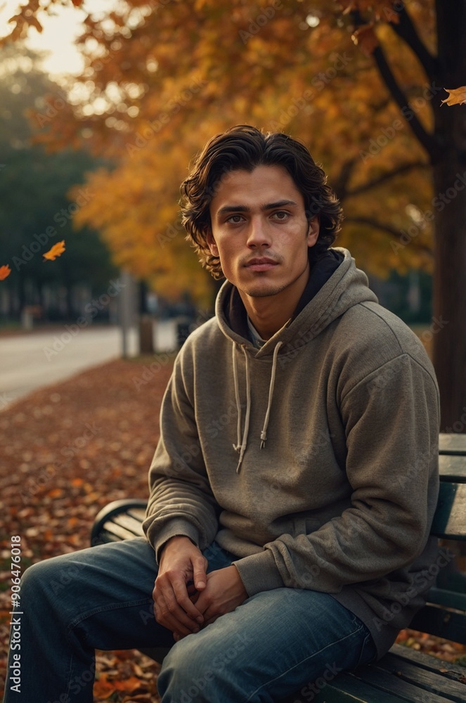 Portrait of a young man with dark brown hair and blue eyes Portrait of a young man with dark brown hair and blue eyes