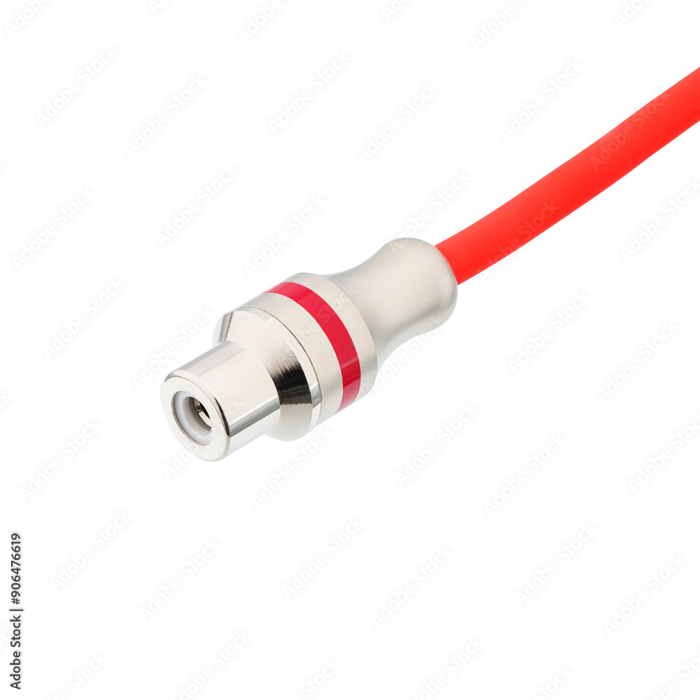 Interconnect audio cable. Audio cable for audio system, amplifier. Cable for transmitting audio signal. Electronics. Isolate on white background. Top view. Copy space. High quality photo Interconnect audio cable. Audio cable for audio system, amplifier. Cable for transmitting audio signal. Electronics. Isolate on white background. Top view. Copy space. High quality photo