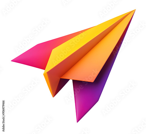 Modern 3D Paper Plane Icon for Messaging and Innovation