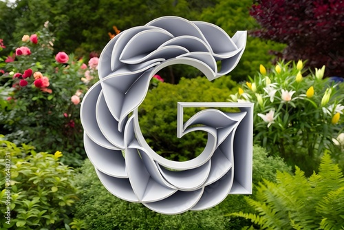 Letter g with flowr photo