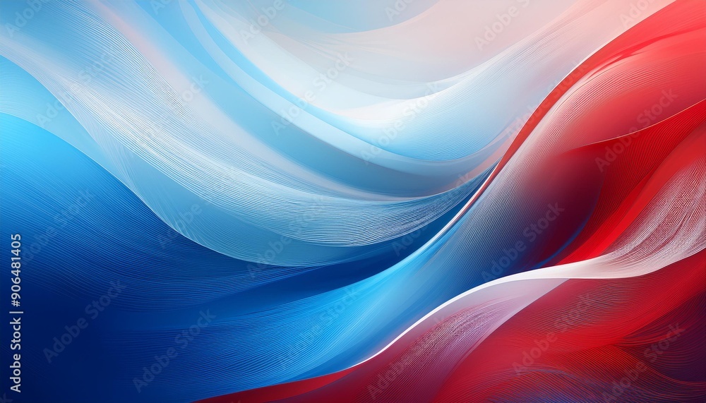 Blue, white color and red abstract background with soft lines Blue, white color and red abstract background with soft lines