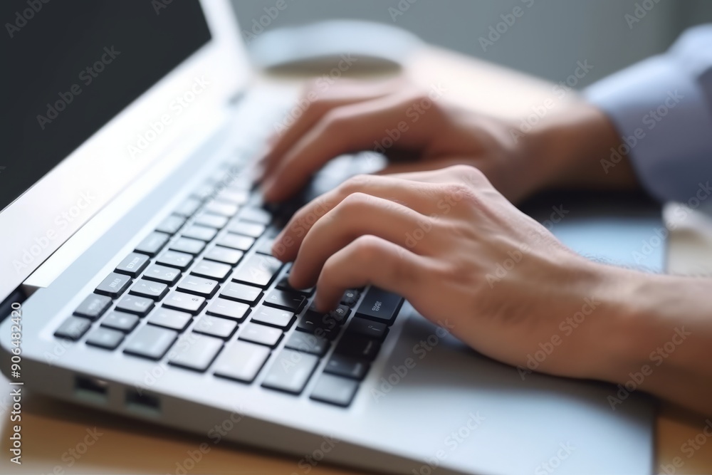 Hands Typing on Laptop Keyboard Close-up Hands Typing on Laptop Keyboard Close-up