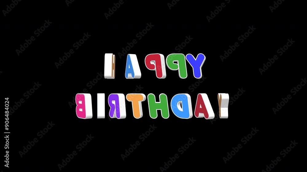 Happy Birthday Animated Title Loop On Alpha Happy Birthday Animated Title Loop On Alpha