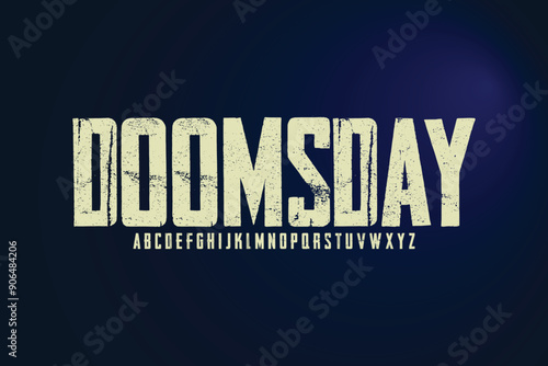 Doomsday font on blue background