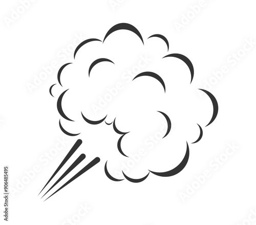 Air puff, Steam cloud with comic style vector design