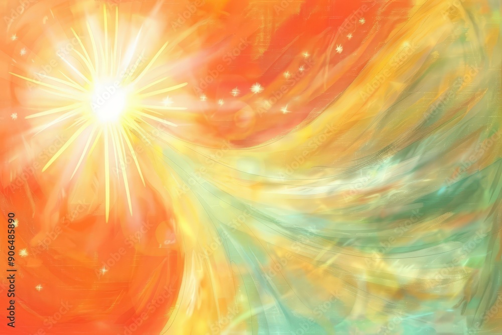 Radiant Sunburst with Light Lens Flare and Star Effects on an Abstract Red Background Radiant Sunburst with Light Lens Flare and Star Effects on an Abstract Red Background
