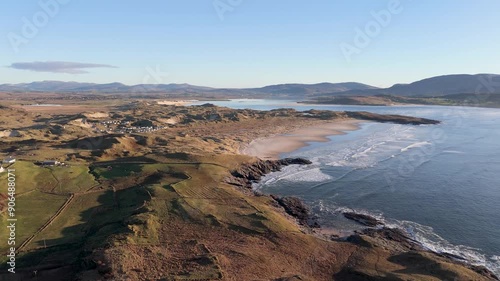 Aerial view of the beautiful coast at Rosbeg in County Donegal - Ireland. photo