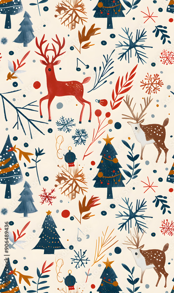 New Year and Christmas 2d cartoon or graphic advertising background, Seamless pattern New Year and Christmas 2d cartoon or graphic advertising background, Seamless pattern
