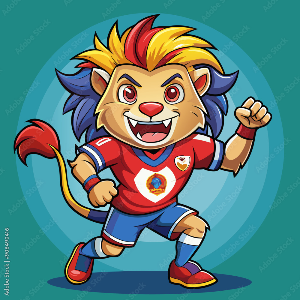 lion sport football soccer vector illustration maskot lion sport football soccer vector illustration maskot