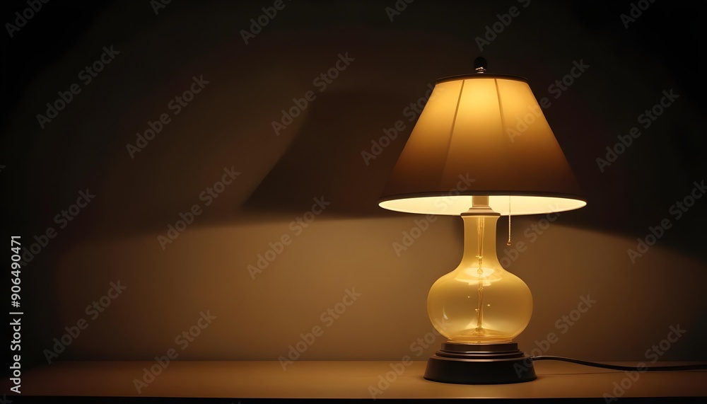 Yellow lamp isolated on a black background Yellow lamp isolated on a black background
