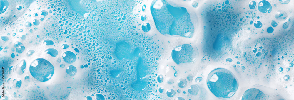 Soap foam on the water on a blue background. Foam texture as background for image. Soap bubbles on the background of foam Soap foam on the water on a blue background. Foam texture as background for image. Soap bubbles on the background of foam