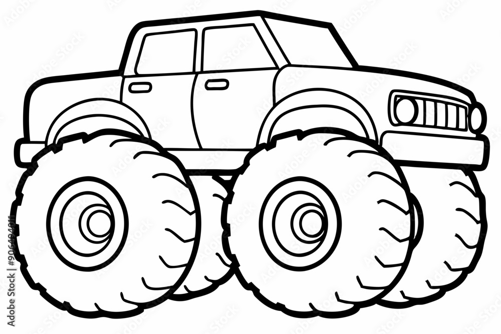 Monster truck vector illustration, old Monster car vector graphic. Monster truck vector illustration, old Monster car vector graphic.